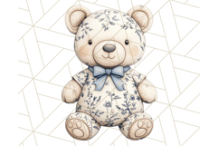 Blue Floral Stuffed Animal Clipart PNG, Cute Stuffed Animals Product Image 4