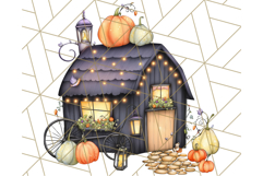 Halloween Cottagecore Barn PNG Clipart, Fall Style Product Image 4