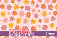 Retro Flowers Seamless Pattern Floral Png Sublimation Daisy Product Image 1
