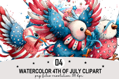 Watercolor 4th Of July Clipart png Watercolor png Product Image 1