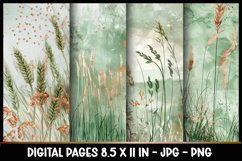 4 Wheat field Digital Papers I Junk Journal 8.5x11 Product Image 1