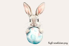 Cute Aqua Easter Watercolor Clipart PNG Product Image 1