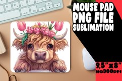 Adorable Peekaboo Cow Mouse Pad Sublimation Product Image 1