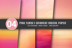 Pink Sunset Gradient Digital Paper Product Image 1
