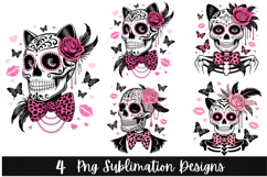 4 Halloween Skull Clipart PNG | Spooky Season Png Product Image 1