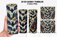 Bats Skinny Tumbler 20oz Wrap Design, Halloween Tumbler PNG Product Image 1
