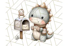 Christmas Dinosaur Party Png, Dino Clipart PNG Product Image 4
