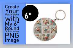 Charming Round Design Keychain PNG , Patchwork Product Image 1