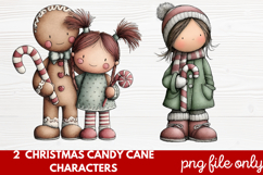 Christmas Candy Cane Characters Clipart Product Image 1