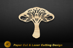 Wooden mushroom cutout intricate design natural Laser Cut Product Image 1