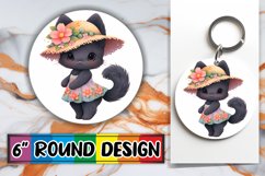 Whimsical Round Cat Sublimation Design Product Image 1