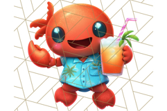 Sea Creatures With Summer Accessories PNG Clipart Product Image 4