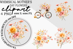Whimsical Mother's Day Flowers Clipart Watercolor png Product Image 8