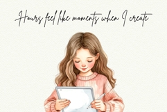 Cozy Craft Girl Watercolor Clipart Product Image 9
