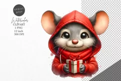 Christmas clipart, Mouse clipart, Winter clipart Product Image 1