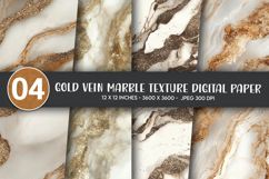 Gold Vein Marble Texture Digital Paper Product Image 1
