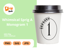 Whimsical Sprig Monogram Emblem Product Image 1