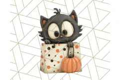 Retro Halloween Clipart Vintage PNG Graphics, 50s Holiday Product Image 4