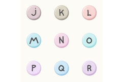 Pastel Bead Alphabet PNG Bundle | Cute Letter Clipart Product Image 5
