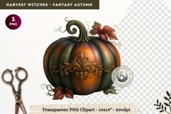 Harvest Witch Clipart Autumn Cottagecore Apothecary PNG RPG Product Image 1