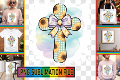 Stylish TOTE BAG Art Ideas PNG, Cross and Bow Product Image 1