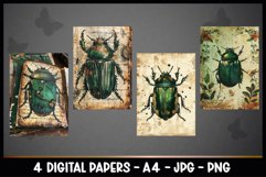 4 Vintage Insects Digital Papers I Junk Journal Page Product Image 2