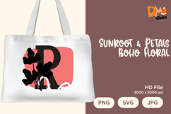 Sunroot &amp; Petals Boho Floral Monogram Product Image 1