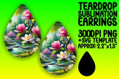 Creative Teardrop Earrings Template Art , Flower Product Image 1