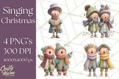 Christmas Carolers Clipart PNG, Holiday Choir Clip Art Product Image 1