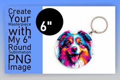 Chic Circle PNG Keychain Design , Dog Product Image 1
