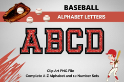 Baseball Doodle Alphabet Sport Letters Hand Draw _B146 Product Image 1