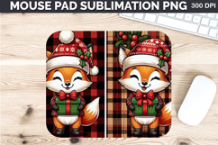 Watercolor Fox stock Mouse Pad Sublimation - Christmas PNG Product Image 1