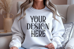 White Gildan 18000 Sweatshirt Mockups ,18000 Mockups Product Image 1
