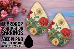 Nostalgic Retro Floral Earring Variety PNG Product Image 1