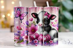 Cow Valentine's Day Tumbler Wrap Sublimation Product Image 1