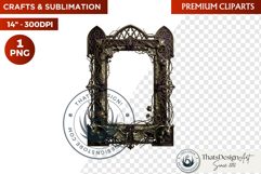 Autumn clipart Harvest of Haunts Halloween Gothic Frame PNG Product Image 1