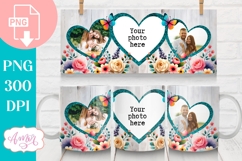 Floral photo mug template for sublimation, customizable mug Product Image 2