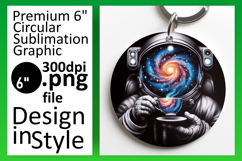 Creative Circle PNG Car Coaster Template , Astronaut Product Image 1