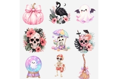 Summerween Clipart Bundle PNG, Pastel Halloween Summer Product Image 4