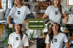 Gildan 64000 Model Mockup, Gildan White TShirt Mockup Product Image 1