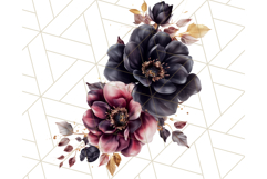 Gothic Floral PNG, Dark Aesthetic Flowers Clipart Print Product Image 4