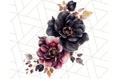 Gothic Floral PNG, Dark Aesthetic Flowers Clipart Print Product Image 4