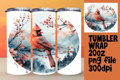 Cardinal Bird Watercolor Wrap | Christmas 20oz Tumbler Product Image 1