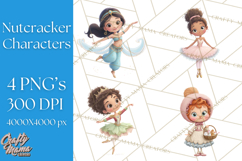 Diverse Ballerina Nutcracker Clipart PNG Product Image 1