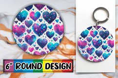 Blissful Keychain Round PNG Style, Heart Product Image 1