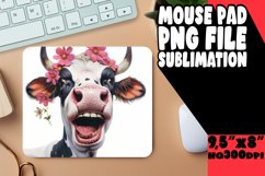Amusing Farm Cow Watercolor Mouse Pad PNG Product Image 1