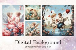 Angel Cupid Vintage Valentine Background Love Wallpaper Product Image 1