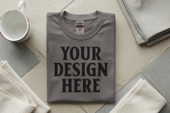 Ash Gildan 5000 Flat Lay Tshirt Mockup, G5000 mockup, trandy Product Image 1