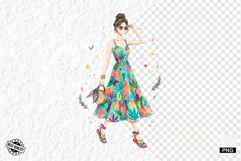 Fashionable Summer Girl Clipart Product Image 1