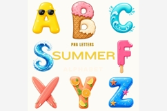 Summer Alphabet Clipart Bundle | 26 PNG Letters | Tropical Product Image 2